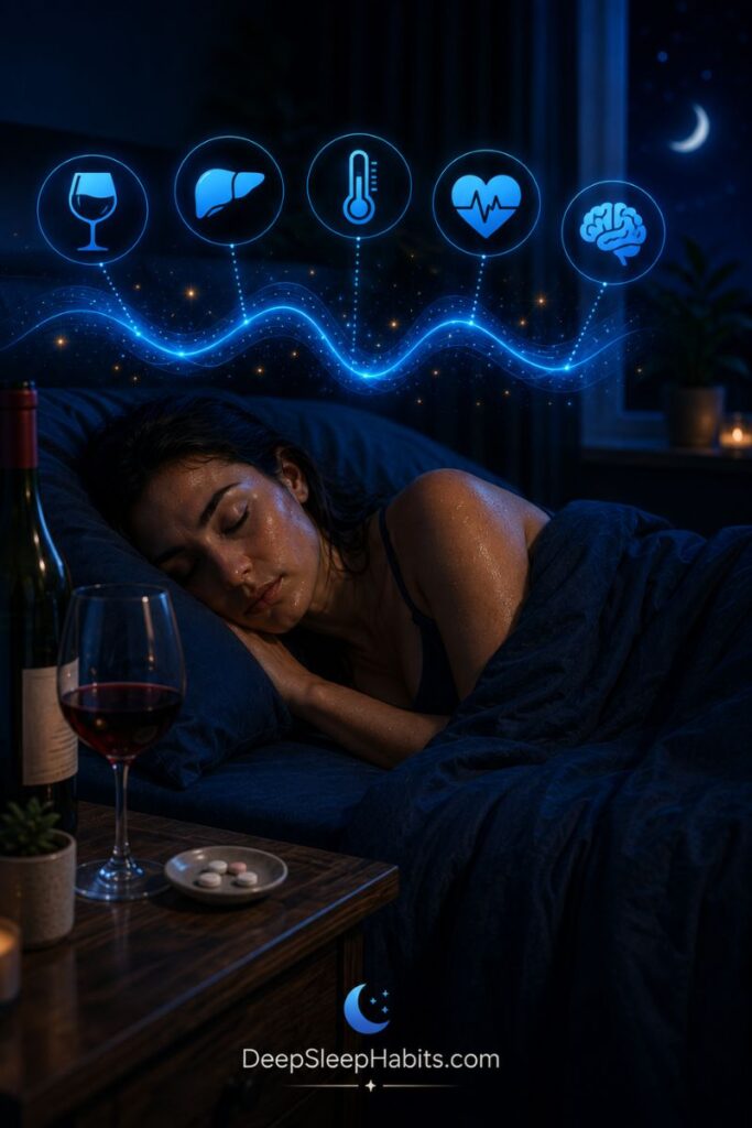 sleep interrupted every 2 hours - drinking alcohol before bed