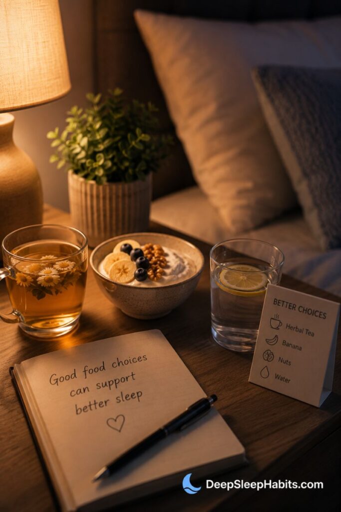 how to get better sleep naturally - Watch What You Eat and Drink Before Bed