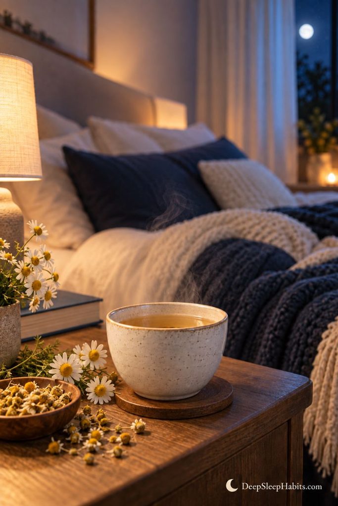 calming drinks for sleep - chamomile tea
