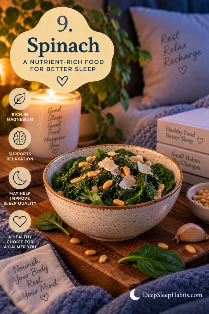 foords for sleep - spinach