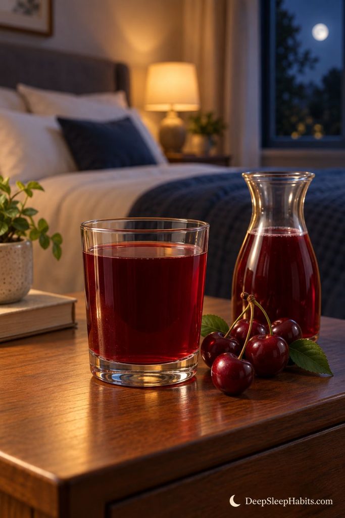 calming drinks for bed - tart cherry juice