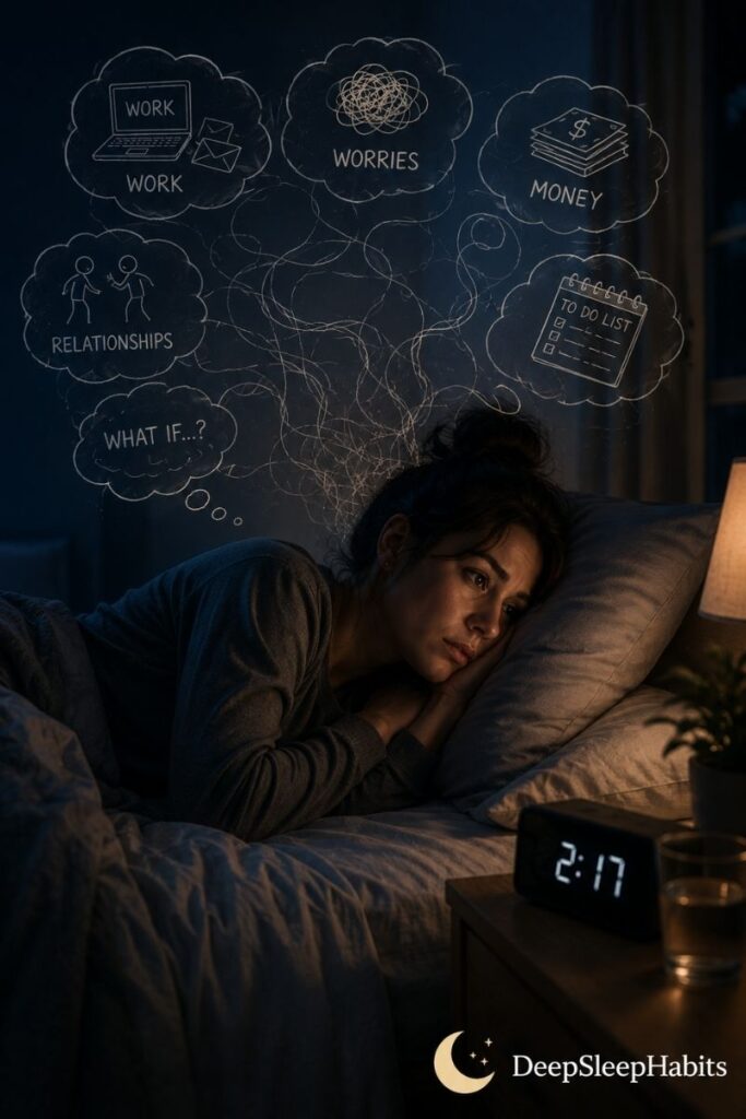 mind racing before sleep - Stress and anxiety keep your brain on alert 