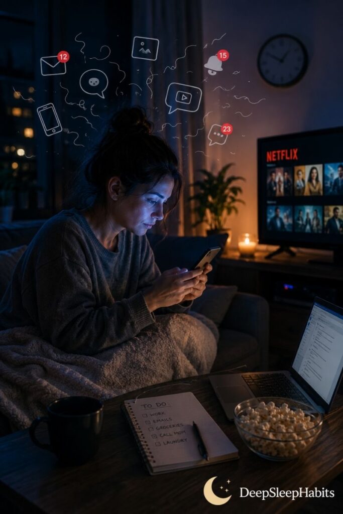 racing thoughts at night - Your evening is too stimulating